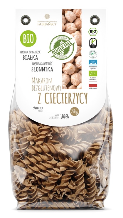 MAKARON Z CIECIERZYCY ŚWIDEREK FUSILLI BEZGLUTENOWY BIO 250 g