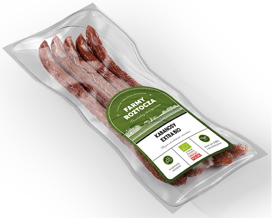 KABANOSY WIEPRZOWE EXTRA BIO (około 0,15 kg) - FARMY ROZTOCZA (NA ZAMÓWIENIE)