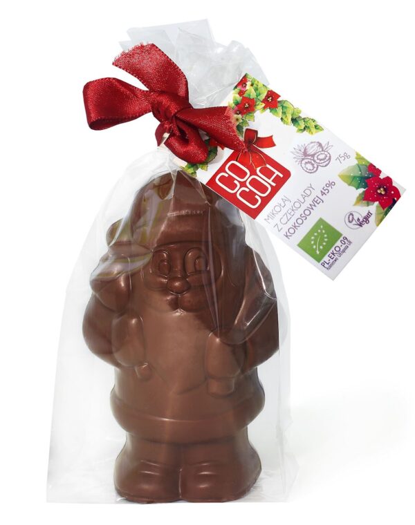 MIKOŁAJ Z CZEKOLADY KOKOSOWEJ 45 % BIO 75 g - COCOA (PRODUKT SEZONOWY)