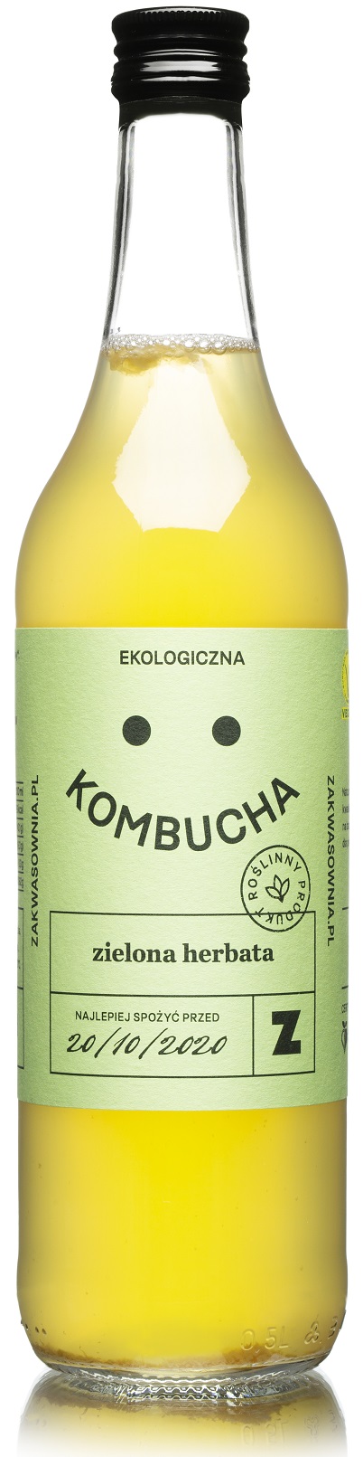 KOMBUCHA Z ZIELONEJ HERBATY BIO 500 ml - DELIKATNA (ZAKWASOWNIA)