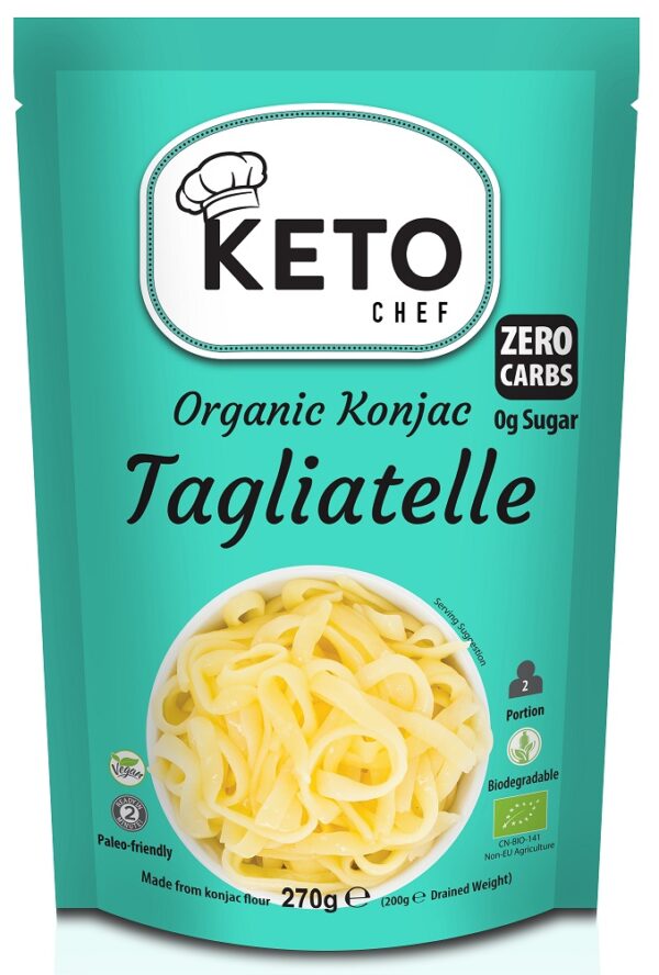 MAKARON (KONJAC) TYPU NOODLE TAGLIATELLE BEZGLUTENOWY BIO 270 g (200 g) - KETO CHEF (BETTER THAN FOODS)