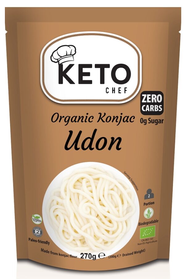 MAKARON (KONJAC) TYPU NOODLE UDON BEZGLUTENOWY BIO 270 g (200 g) - KETO CHEF (BETTER THAN FOODS)