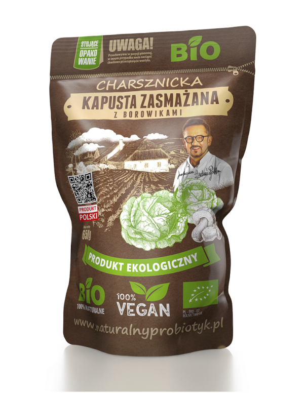 KAPUSTA ZASMAŻANA Z BOROWIKAMI BIO 650 g - CHARSZNICKIE POLA NATURY